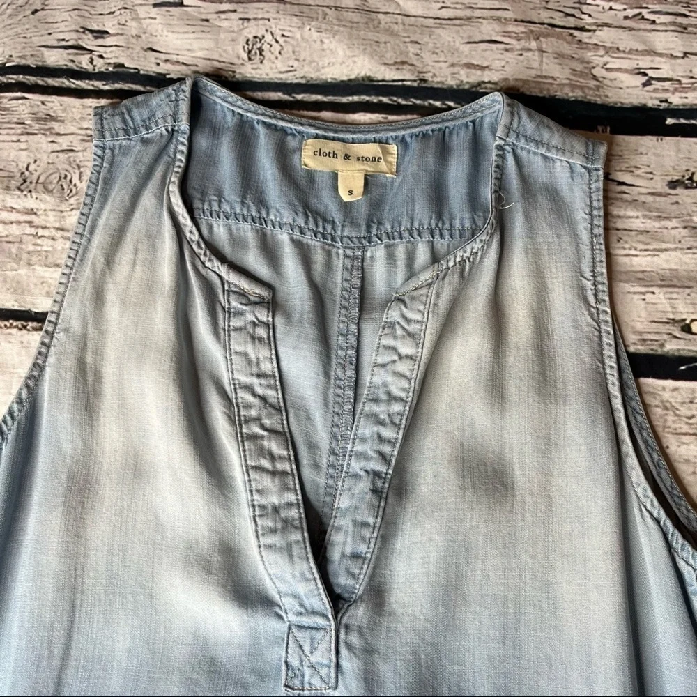 Cloth & Stone Chambray Tunic Dress Size S - Picture 3 of 8